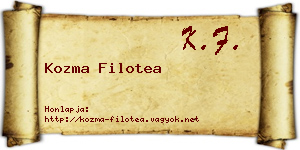 Kozma Filotea névjegykártya